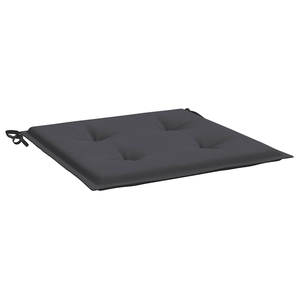 2 cuscini per sedia da giardino, colore antracite, 50 x 50 x 3 cm, in tessuto Oxford, impermeabile, antiscivolo, con nastri, per giardino, balcone, terrazza, comodi cuscini per sedia, panca