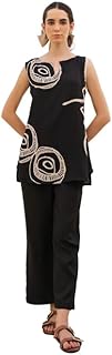 jisora Women's Black Russian Silk Co-ord Set-picture-22