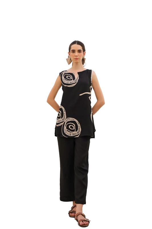 jisora Women's Black Russian Silk Co-ord Set-picture-38