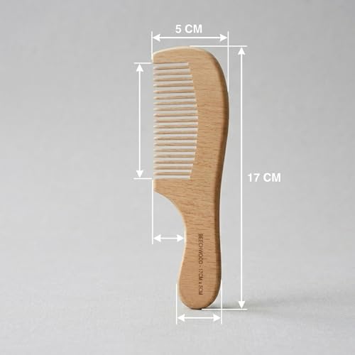 Image of GITGRNTH Pure Neem Wood Hair Comb - Handmade Anti Dandruff & Anti Bacterial Wooden Comb for Hair Growth, Organic Dual Detangler Neem Comb for All Hair Types, Natural Hair Fall Control for Women & Men