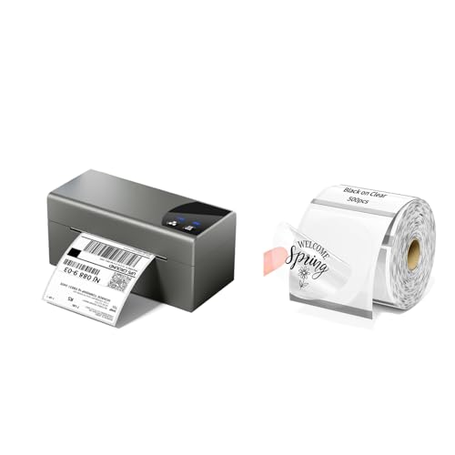 Image of Phomemo Thermal Label Printer with Ethernet & Bluetooth Connectivity, 2 inch Circle Transparent Thermal Label, 150mm /s Speed Wiress Thermal Printer, Compatible with USPS /UPS & More