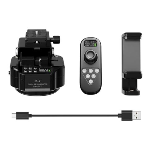 Fangxuee Gimbal Eléctrico para Fotografía Time-Lapse M7 con Control Remoto Inalámbrico y Obturador. Rotación Panorámica de 360 Grados.