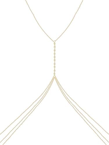 Buy Yellow Chimes Body Chain For Women Layered Gold Toned Body Chain ...