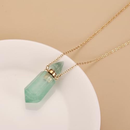 Gold Stainless Steel Urn Necklace For Ashes Of Loved Ones Natural Crystal Gemstones Cremation Keepsake Jewelry Hexagonal Prism Memorial Pendant For Women Mom3