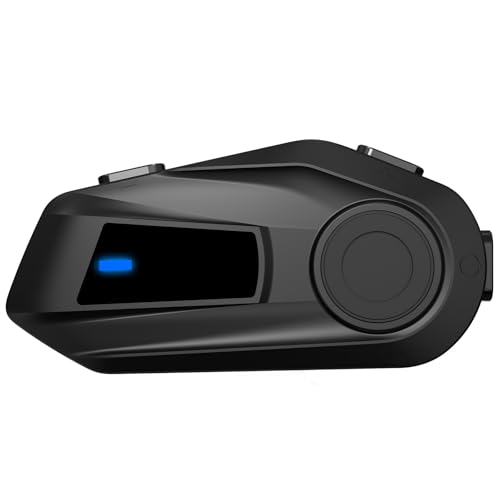 Spovii BT-S6 Intercom Moto - Bluetooth 5.3, Microphones Souple et Rigide, Partage de Musique, Portée de 1000m - pour Communication Intercom de Casque (1xBT-S6)