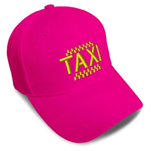 Speedy Pros Baseball Caps for Men & Women Embroidered Taxi Embroidery Ladies & Men Baseball Hats Acrylic Hot Pink Design Only