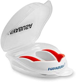 Hayabusa Combat Sports Mouth Guard Youth & Adult - White/Red, Adult