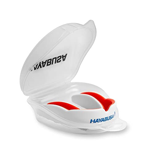 Hayabusa Combat Sports Mouth Guard Youth & Adult - White/Red, Adult 