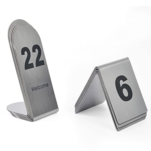 V3VOGUE Stainless Steel Table Numbers Signs Plates - Widely Used in Restaurants, Bars, Parties, Weddings Table Number Cards, Easy to Clean/Cycle Used, Digital 1 to 25/50/100