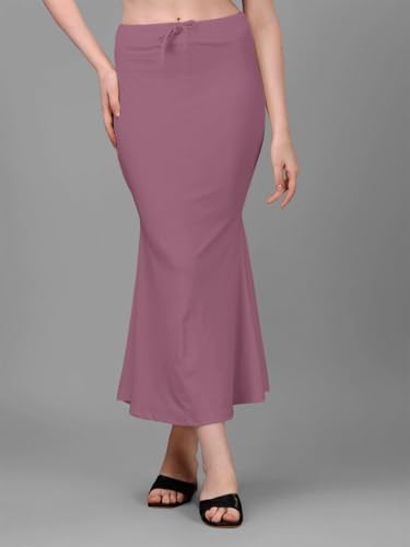Image of Women's Saree Shapewear Petticoat, Cotton Blend Stretchable Mermaid Skirt, High Waist Tummy Control, Smooth Curve Fit with Adjustable Drawstring