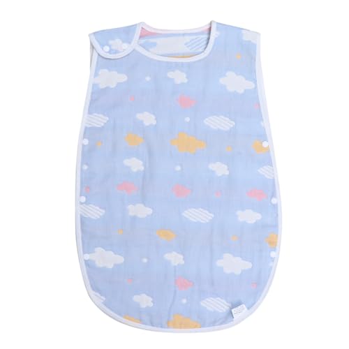 FUNNETOYU Chaleco Anti-frío para Algodón con Babero Integrado Diseño Doble Faz y Suave y Cómodo para Recién Nacidos Habitaciones con Aire Acondicionado