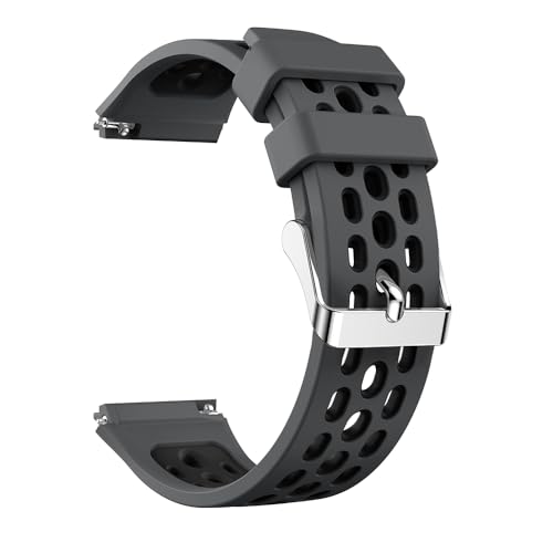 [JUNENTER] 22mm �V���R�����v�o���h�X�g���b�v Huawei Watch GT 2e GT2e �X�}�[�g�E�H�b�`�o���h�p (���C�g�O���[���u���b�N)