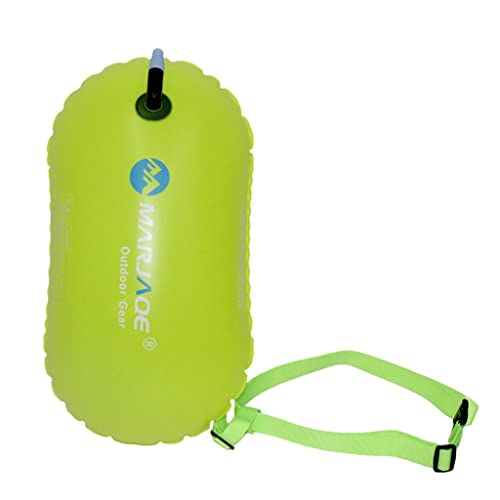 Homyl de Natación Portátil con Cinturón de Flotador para Kayak en Y Dispositivo de Inflado con Bolsa de Aire, Amarillo