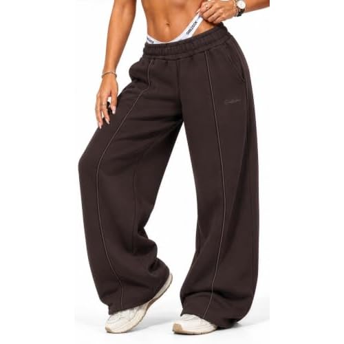 SMILODOX Jogginghose Damen Siara, Bequeme & stylische Freizeithose mit elastischem Bund und Seitentaschen, Trainingshose mit verstellbarem Beinabschluss im Oversize Fit, Für Fitness, Yoga & Freizeit