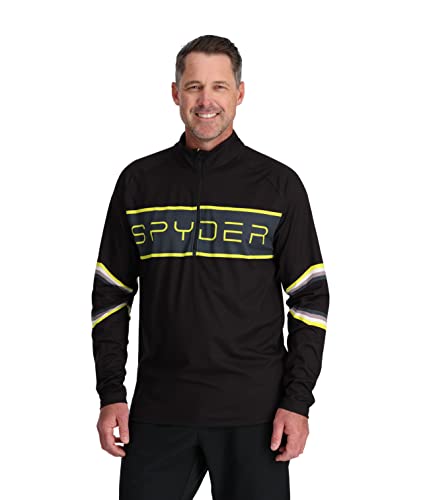 Spyder Premier T-Neck Camiseta, Negro, Extra-Large para Hombre