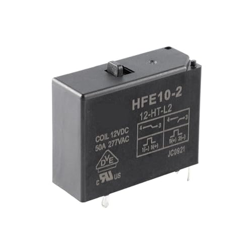 Relé HFE10-2/12-HT-L2 12VDC de 50A con interruptor manual de 5 pines, lote de 5 unidades