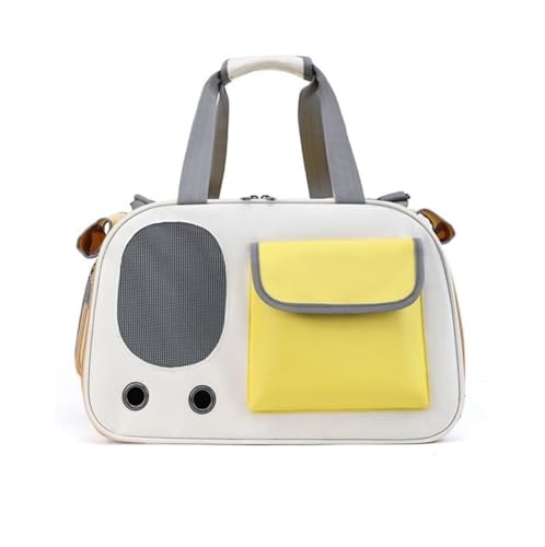 TravelAce 猫 きゃりーバッグ リュック 小型犬 バッグ ペットキャリー キャリーバッグ 折りたたみ式 通気性 丈夫 耐久性 コンパクト収納 快適設計 軽量 透明窓付き 旅行 通院 防災用 (C)