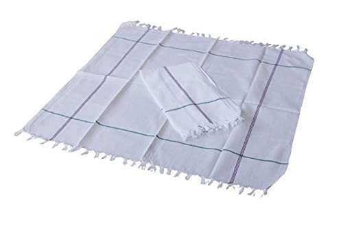 Men's White Cotton Handkerchiefs - Pack of 10 PCS -Plain White 22 * 22 inches XXL King Size. 100% Pure Cotton-image-22