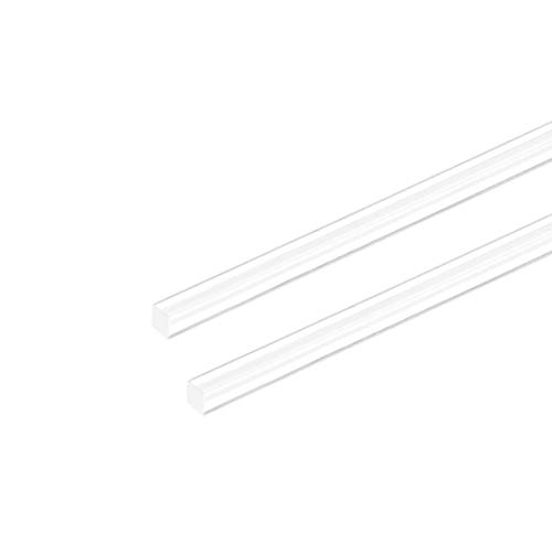 Image of uxcell Acrylic Square Rod,5mmx5mmx10inch Clear Plastic Rod Solid PMMA Bar 2pcs