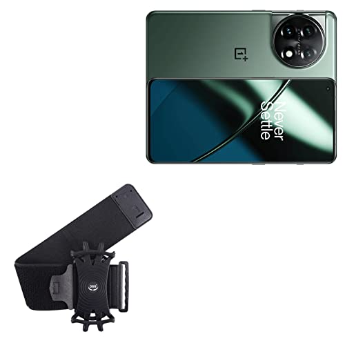 BoxWave Holster Compatible with OnePlus 11R - ActiveStretch Sport Armband, Adjustable Armband for Workout and Running - Jet Black