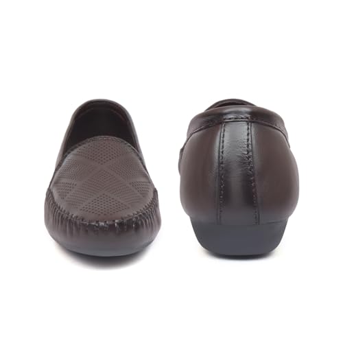 Image of Zoom Shoes Genuine Burnished Leather Brogue Bellies for Women and Girls ZVTR-01 | Ideal for Casual Events, Parties, and Ethnic Looks | Memory Cushioned Insole with Anti-Slip Sole