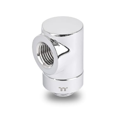 Image of Thermaltake Pacific F-Pro 90 Degree Adapter Chrome G 1 /4 Thread DIY LCS Fitting CL-W438-CU00SL-A