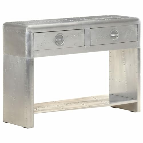Homgoday Buffet de style aviateur 110 x 35 x 75 cm en métal, armoire d'armoire, armoire de sol, meuble de rangement étagères peu encombrant, armoire de...