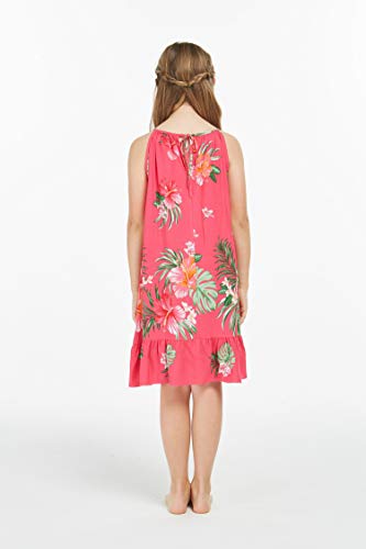 Girl Hawaiian Round Neck Dress in Pretty Tropical2