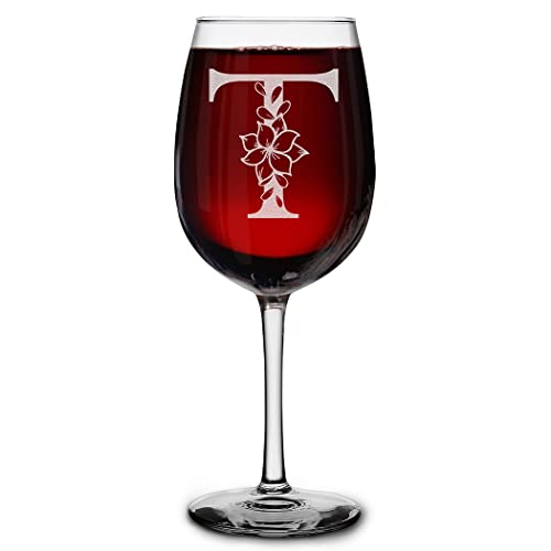Verre à vin 473 ml avec gravure artisanale de fleur de qualité - 2