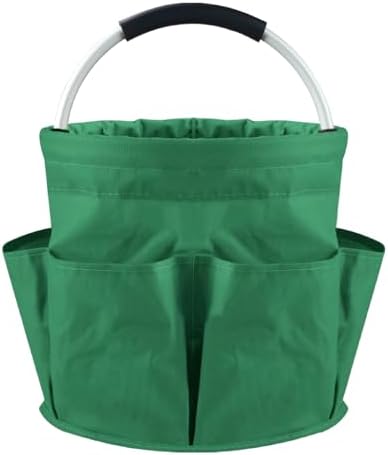 Garden Tool Bag with Pockets, 17L Large Waterproof Oxford Gardening Tote, Non-Slip Rubber Grip Handles, Durable Organizer for Garden Supplies (Green)
