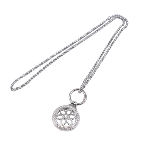 Necklace for AirTag, Metal Badge Protective Case with Stainless Steel Chain for Women Men GPS Tracker Necklace