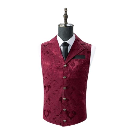 Men‘s Victorian Suit Vest Gothic Steampunk Paisley Waistcoat Tuxedo Formal Dress Vest for Men3