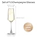 Champagne Glasses, Set of 12 Champagne Flutes with Unique Shape, Long stem Sparkling Wine glasses for Party, Restaurant, Bar, Wine Toasting, Clear