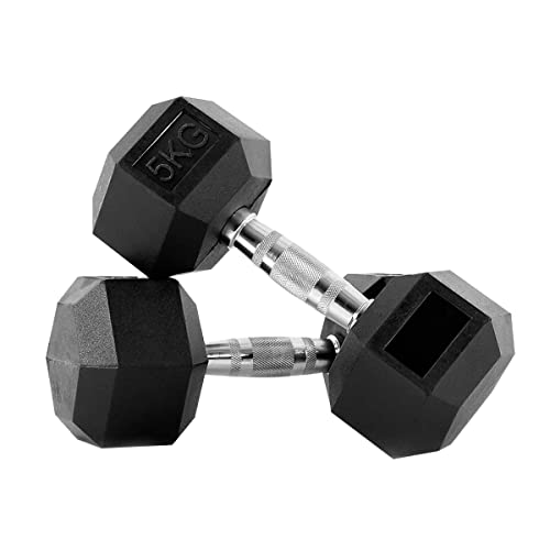 Slovic Dumbbells Set for Home Gym | 5kg Dumbbells Set of 2 | Fitness Gym Dumbbell set for Home Workout | Anti Skid rubber Dumbbell set | Weights for Workout