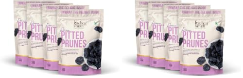 Image of KitchenSmith Pitted Prunes - Pack of 8 (250gm Each) | Rich In Potassium | High In Vitamins And Fiber | No Added Sugar | Moist & Delicious | Dry Fruit