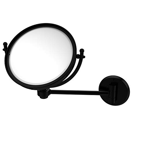 Allied Brass WM-5G/3X-BKM 8 Inch Wall Mounted 3X Magnification Make-Up Mirror, Matte Black