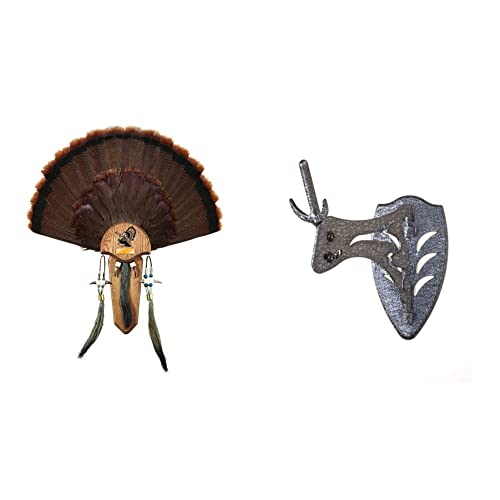 Hunters Specialties Easy to Assemble Trophy Mount H.S. Strut Three Beard Mounting Plaque with Natural Oak Finish,Brown & Skull Hooker Little Hooker European Trophy Mount - Graphite Black