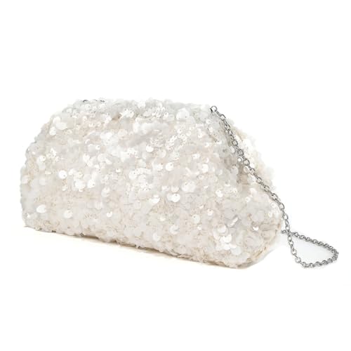 Sac de dîner tendance à paillettes mates avec bandoulière amovible