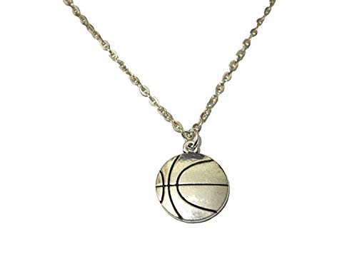 Basketball Necklace, Bball Player Gift, Large Basketball Charm, BFF, Silver Jewelry,Basketball Jewelry Team Gift Ideas Basketball Player Gift Best Gift Pendant Necklace,Simple Necklace,Charm Necklace