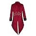 Oiefeen Medieval Steampunk Tuxedo, Performance Costume, Halloween Men's Clothing, Gothic Jacket (XL, Wine red) …