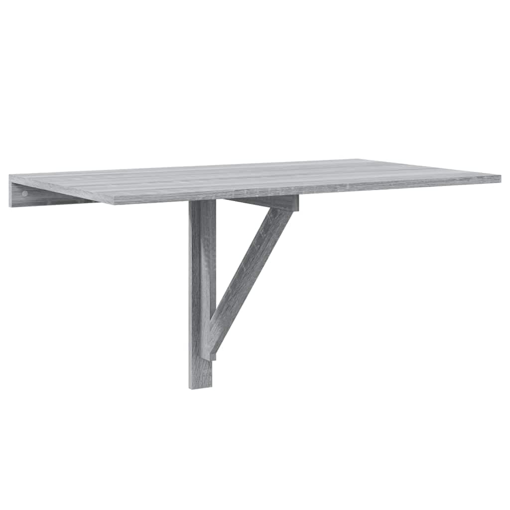 Table murale pliable gris sonoma 100x60 cm pour optimiser l'espace cuisine et bureau
