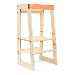 Wooden Toddler Tower and Step Stool Toddler Step Stool with Leather Strap Kitchen Tower Safety Stool Kid Step Stool Activity Tower Kid Tower