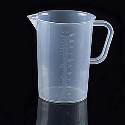 Image of Asian Scientific Plastic Measure Jar Cup for Kitchen Cooking Jug Baking & Measuring Solids and Liquids (Transparent, 3000 ml) Pack of 2