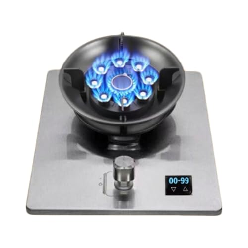 ポータブルガスストーブ、1バーナープロパンストーブ、強化ガラス最大17742.4BTU、パルス電子点火機能付き、屋内キッチン、オープンキッチン、アパート用 (Color : Silver, Size : LPG)