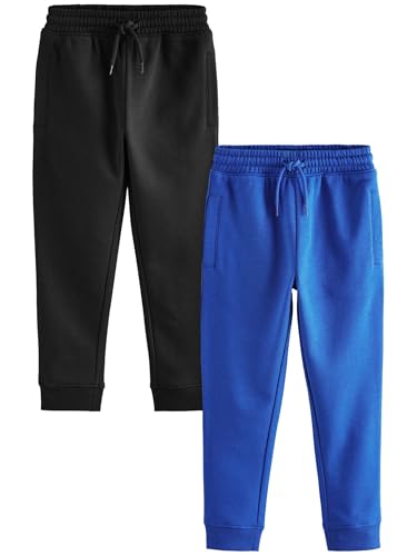 NEXT Niños Pack de 2 Pantalones de chándal de Corte Slim Black/Cobalt Blue 10 Años