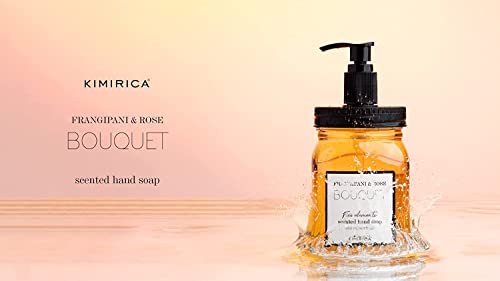 Image of Kimirica Foaming Bouquet Handwash Pump Dispenser + Refill Combo Pack 100% Vegan and Paraben Free Pack of 2 Rich Foam | Moisturizing Hand Wash | Soft on Hands(Frangipanis & Rose, 1L + 500ml)
