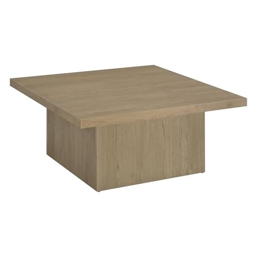 Devar Square Coffee Table with Pedestal Base