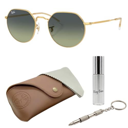 Image of Ray-Ban RB3565 JACK Square-Round Shaped Sunglasses for Men & Women with Official RAYBAN Eyewear Kit