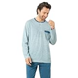 vetement tendance pantalon ENSEMBLE PYJAMA LONG : Ce pyjama long est un ensemble 2 pièces, comprenant un T-shirt à col T manches longues avec une poche poitrine contrastée et un pantalon 2 poches avec une ceinture enrobée pour un confort optimal. Le t-shirt a motif rayures vous offre un look élégant et détendu.