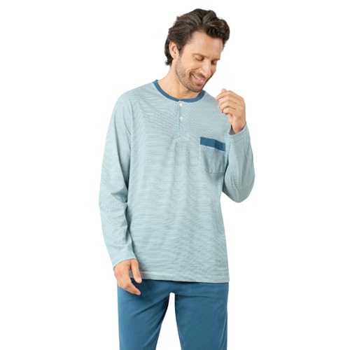 Eminence Casual Lp93 Juego de Pijama, Blanco/Azul, M para Hombre